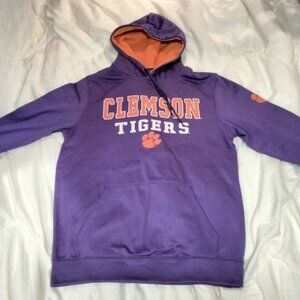Clemson University Tigers Medium (M) Purple & Orange Pullover Hoodie Sweatshirt